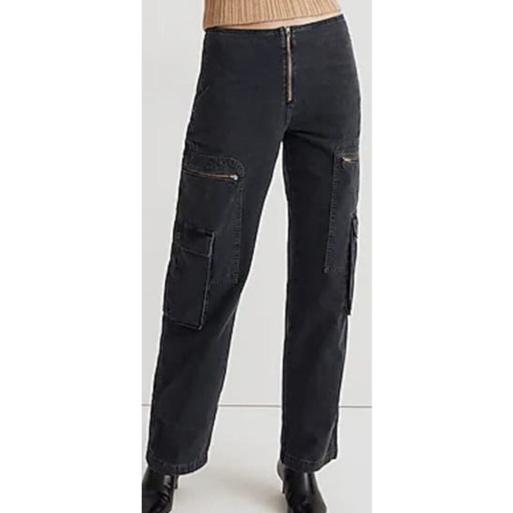 Madewell Low Slung Baggy Cargo Winsom Wash Denim Jeans US Women's 28 New